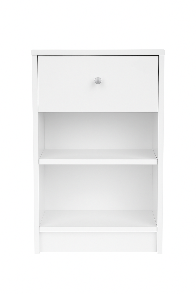 Velador de 1 cajón blanco