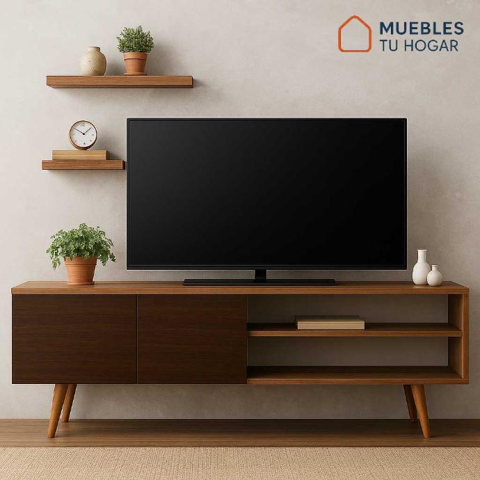 Mueble TV 85" Wengue | 190x62x45 cm | Puertas | Patas