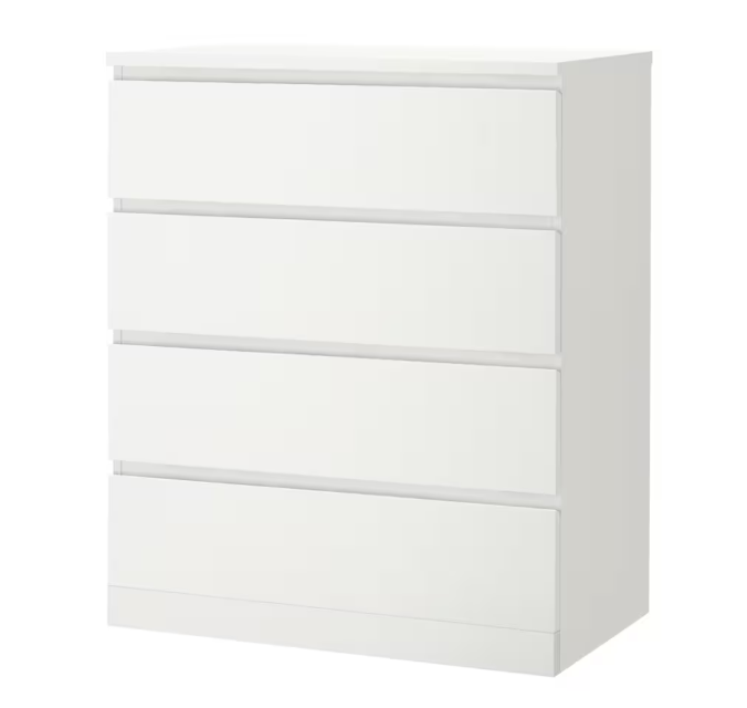 Cómoda de 4 cajones blanco