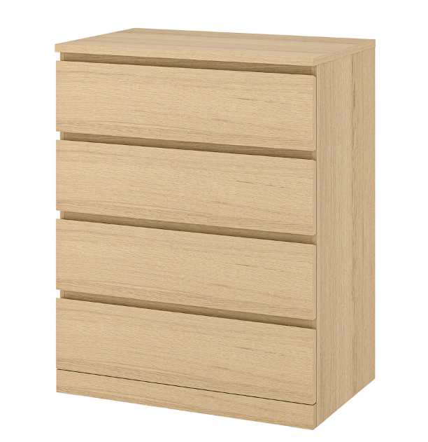Cómoda de 4 cajones wengue