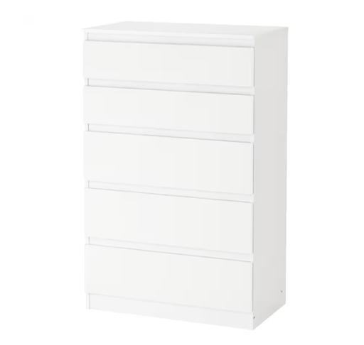 [14022201] Cómoda de 5 cajones blanco