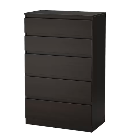 [14022202] Cómoda de 5 cajones negro